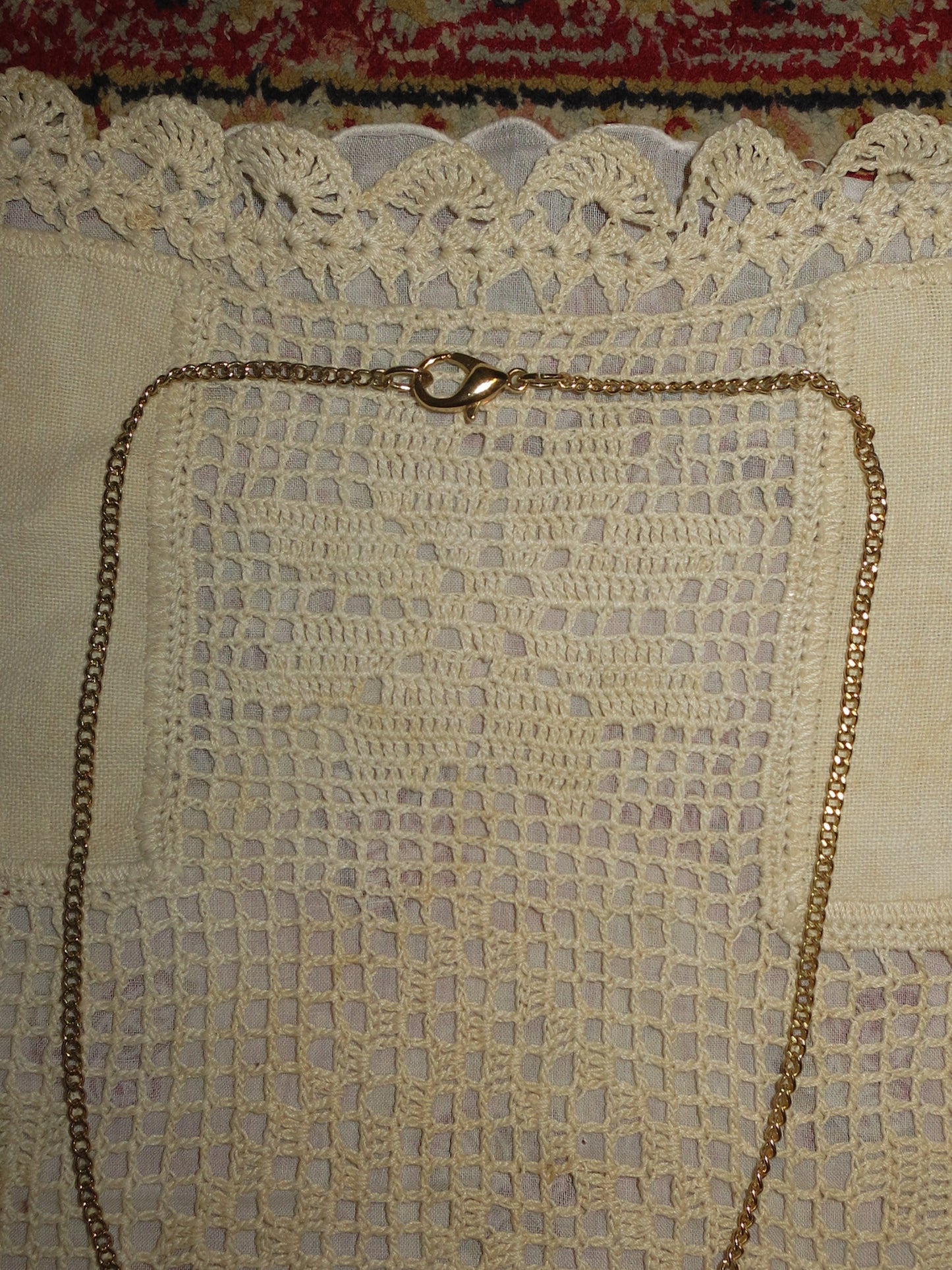 Folded Gold Pearl Charm Necklace