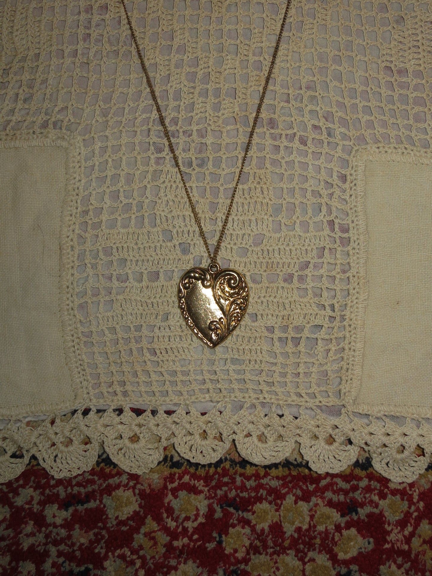 Gold Swirl Heart Necklace
