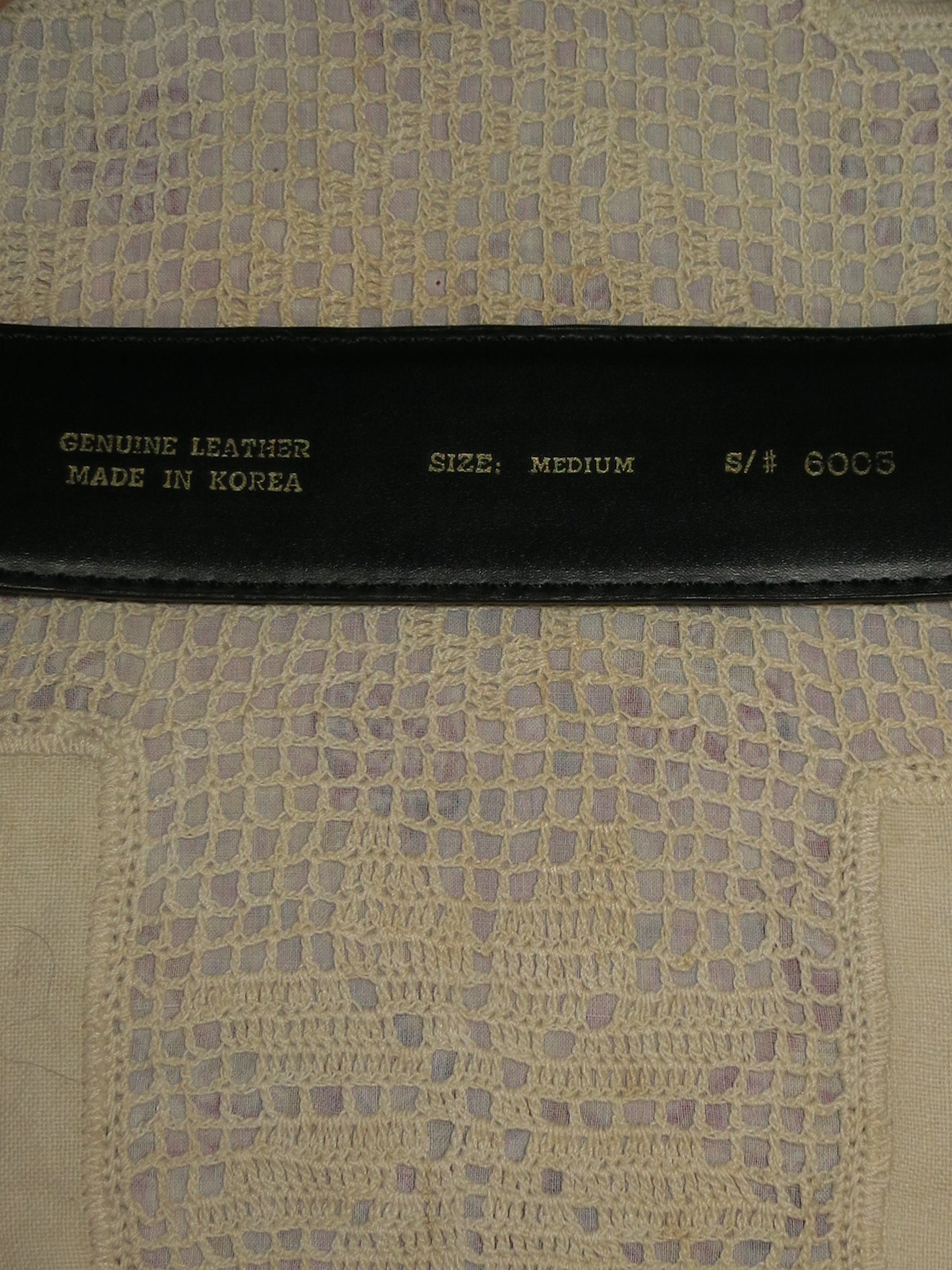 Mother of Pearl Black Leather Belt
