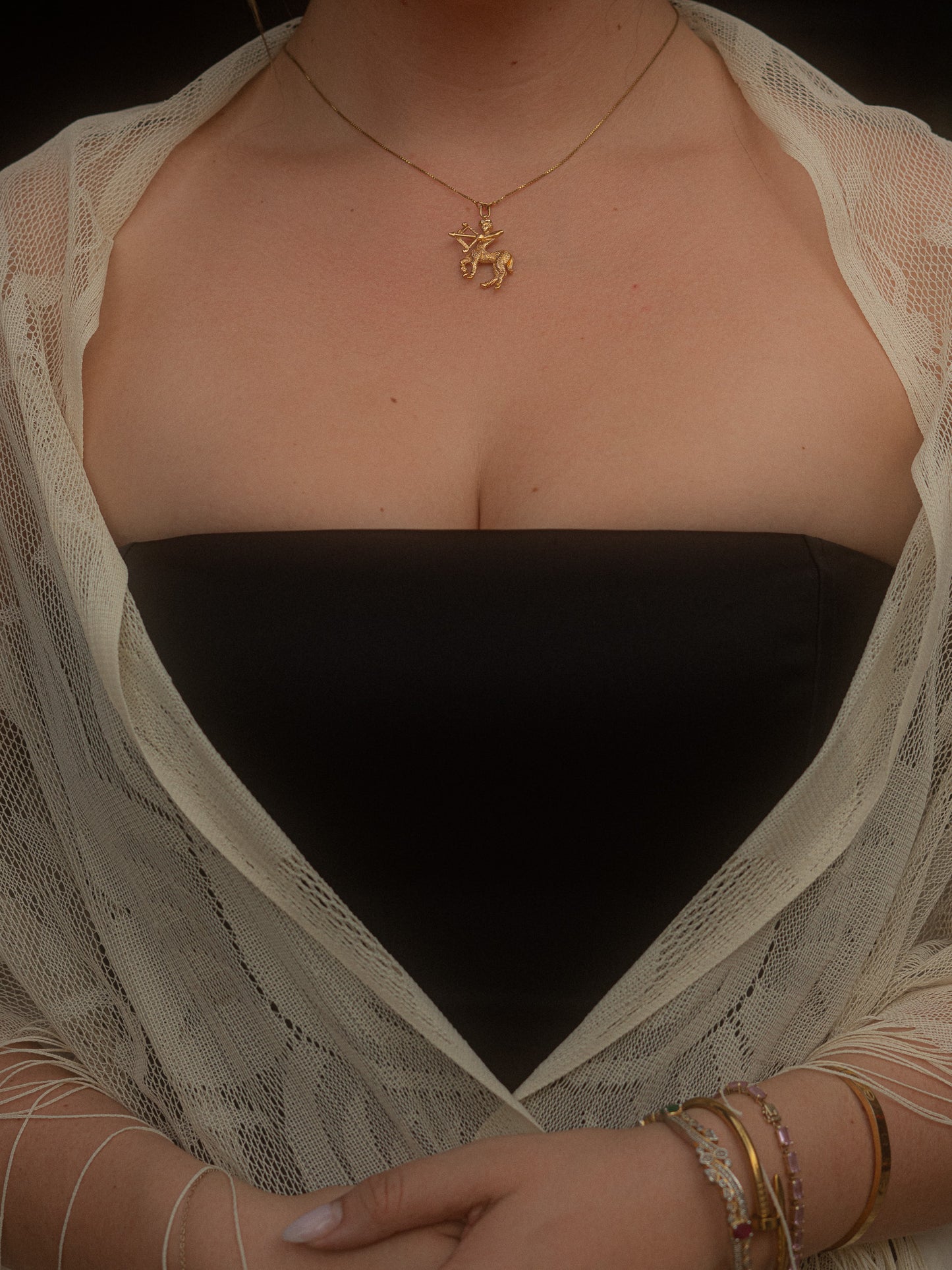 Reworked Vintage Centaur Charm Necklace