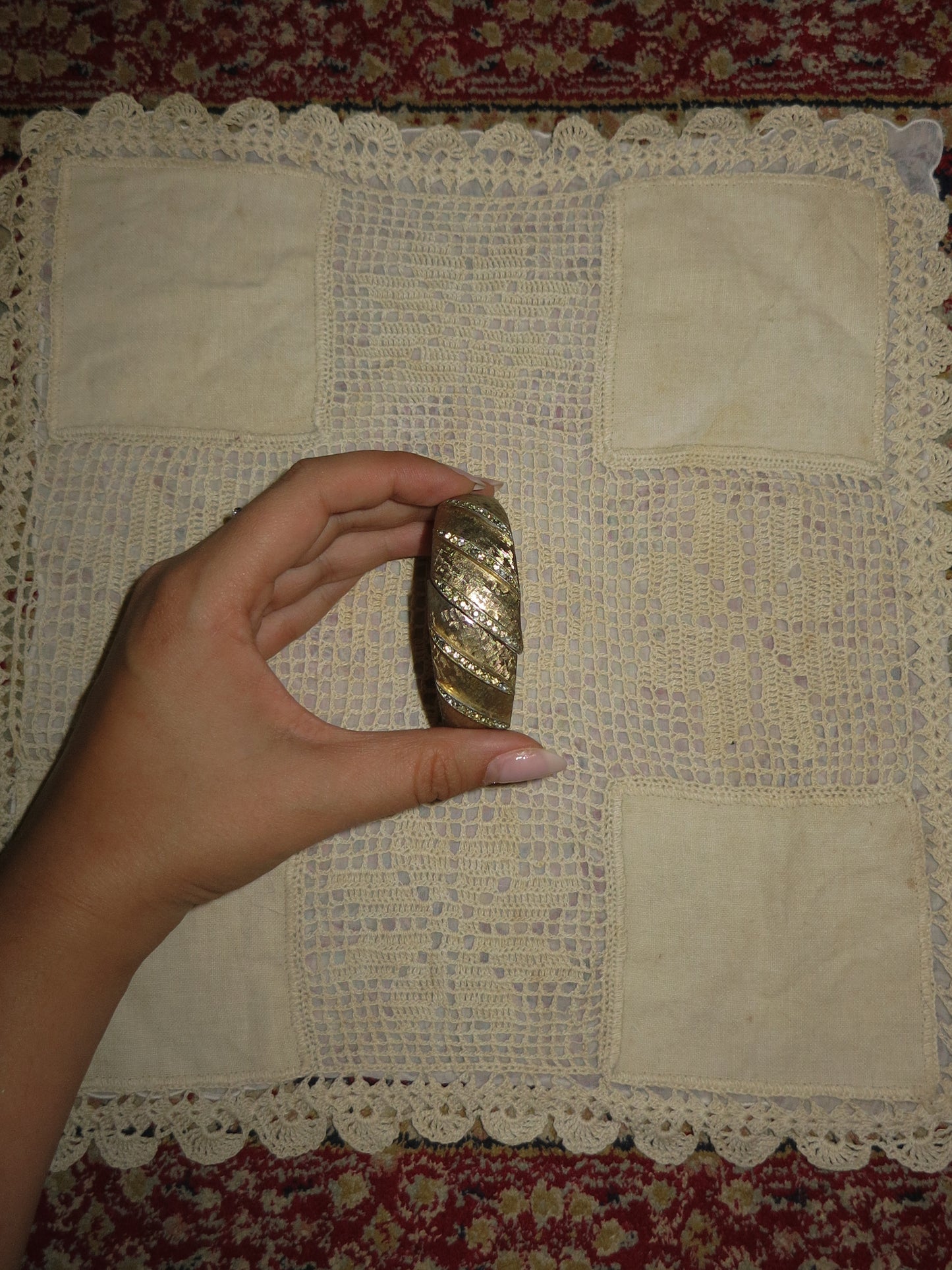 Gold Bangle with Hidden Watch