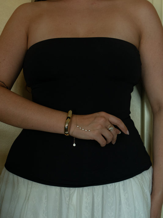 Gold Heart Clasp Bangle