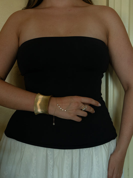 Gold Pleated Bangle
