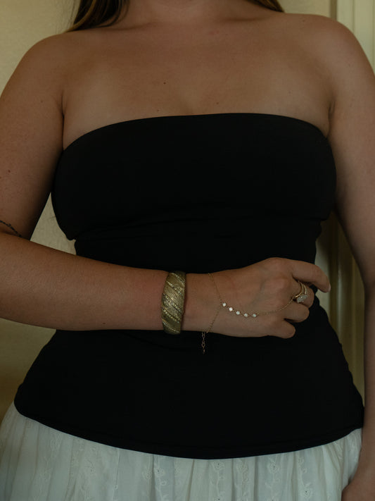 Gold Bangle with Hidden Watch